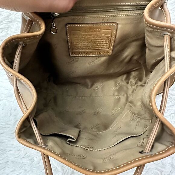 COACH Vintage Light Tan Leather Legacy Drawstring‎ Backpack Bag 9569 small main image 5